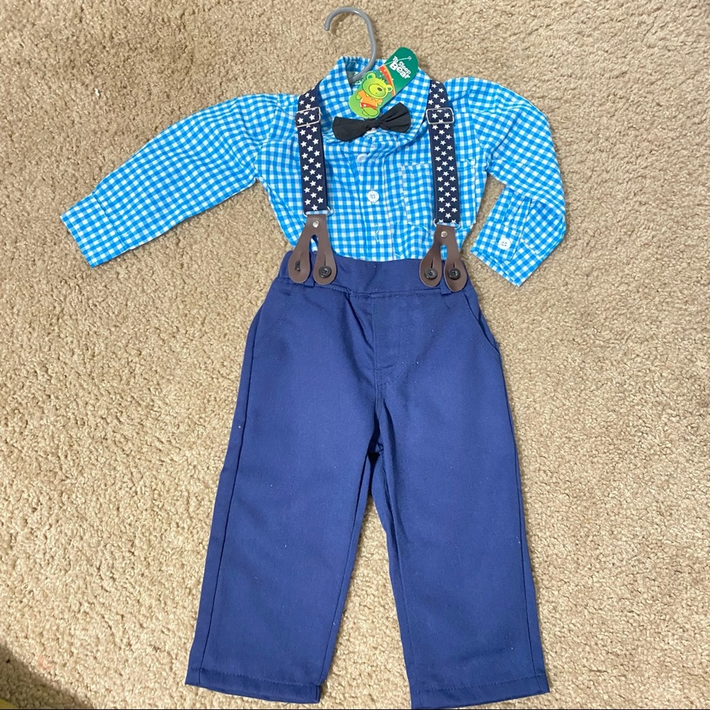 NWT Toddler Boy Suspenders Outfit